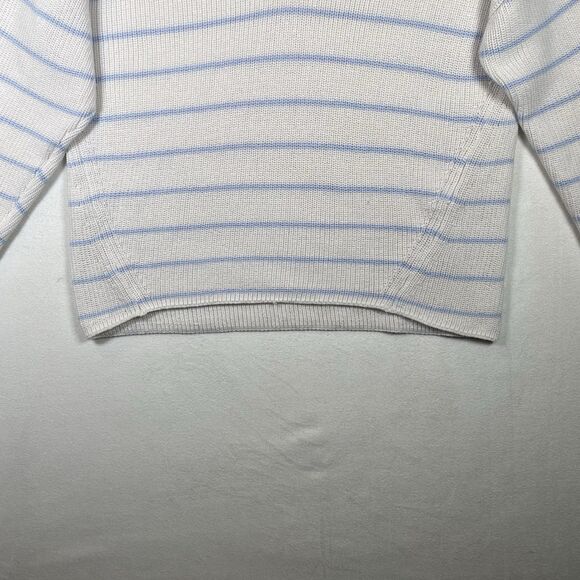 Gentle Fawn “Tucker” White & Light Blue Striped Knit Sweater – Size L - Picture 6 of 9